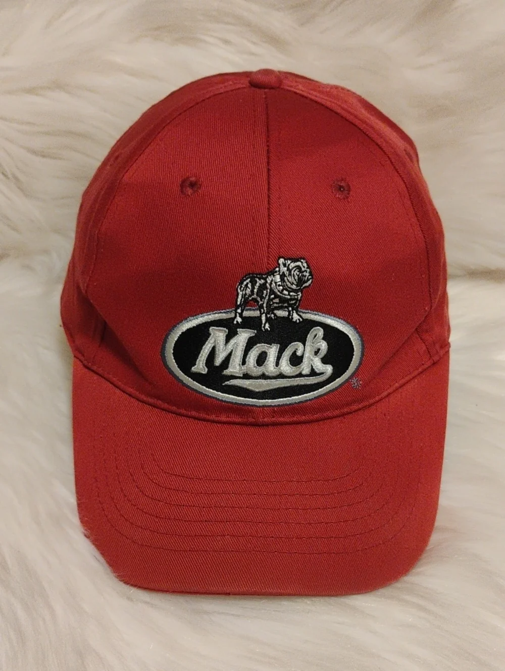(C-75) Mack Vintage Bulldog Red Logo Baseball Cap #unisex